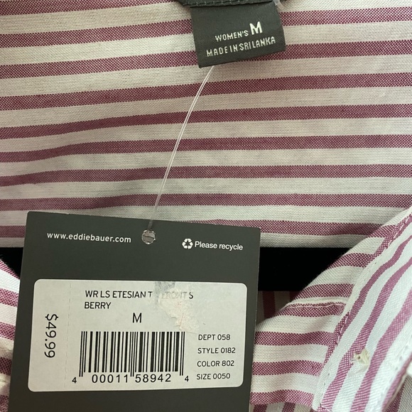 Eddie Bauer, Long Sleeve, Button Down, Tie Front Shirt. - Picture 4 of 4